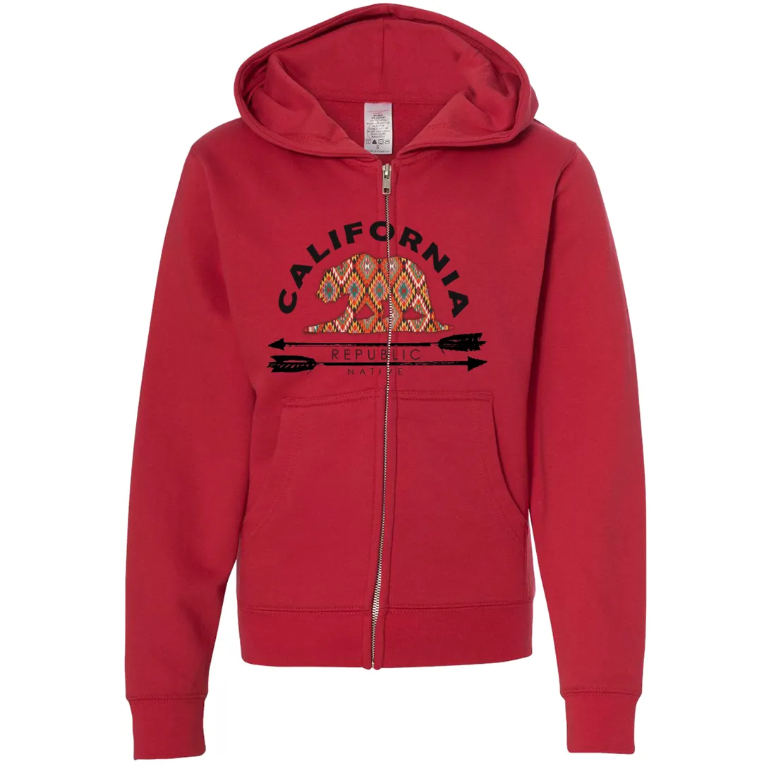 California Republic Native Premium Youth Zip-Up Hoodie