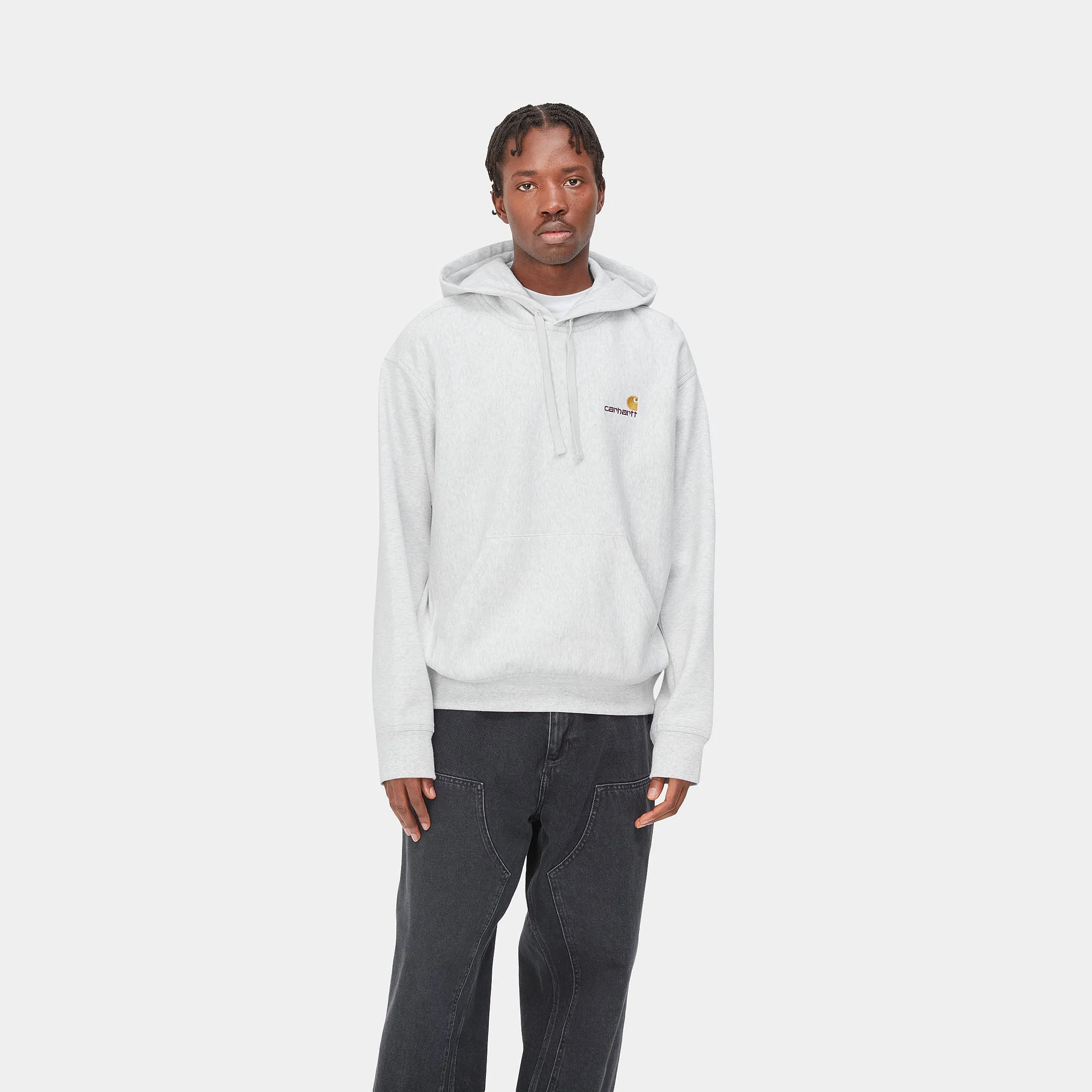 Carhartt Hooded American Script Sweatshirt - Ash Heather