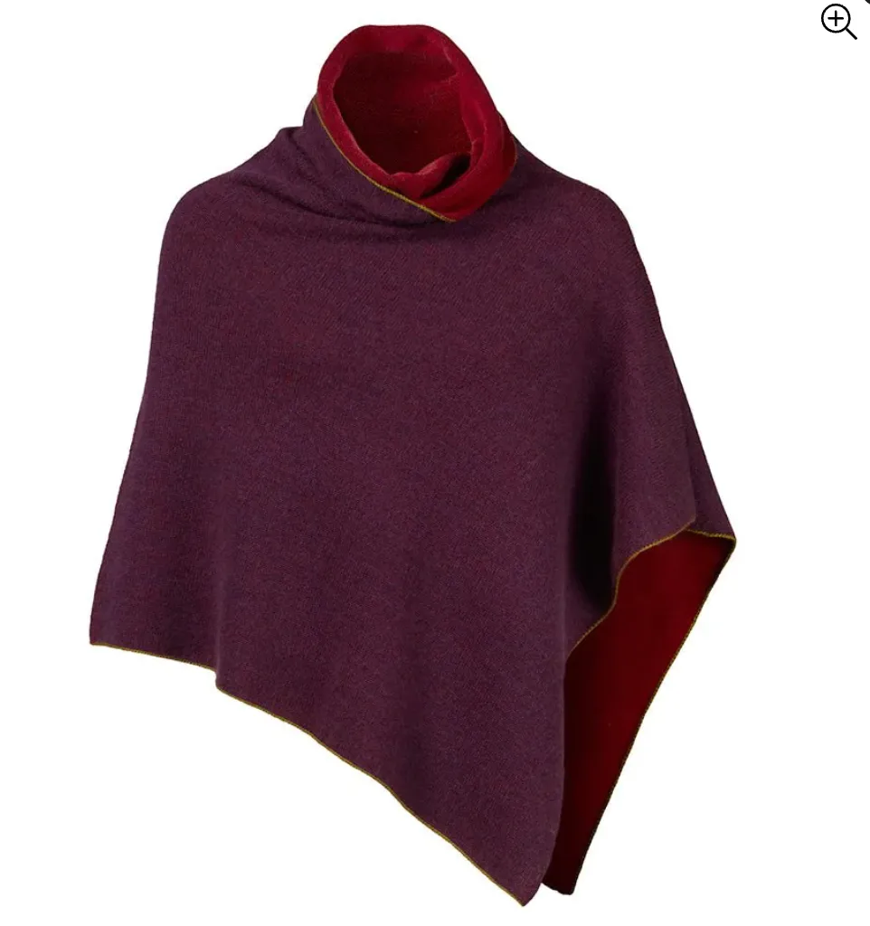 Cashmere poncho - reversible