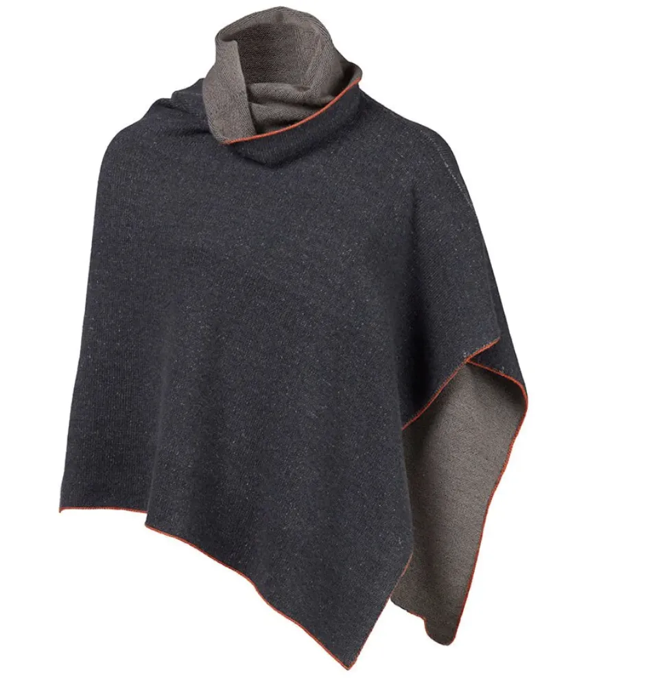 Cashmere poncho - reversible