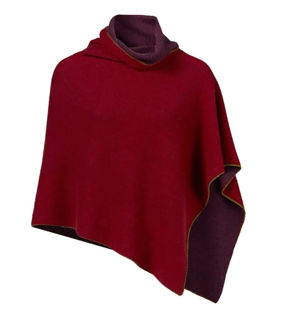 Cashmere poncho - reversible