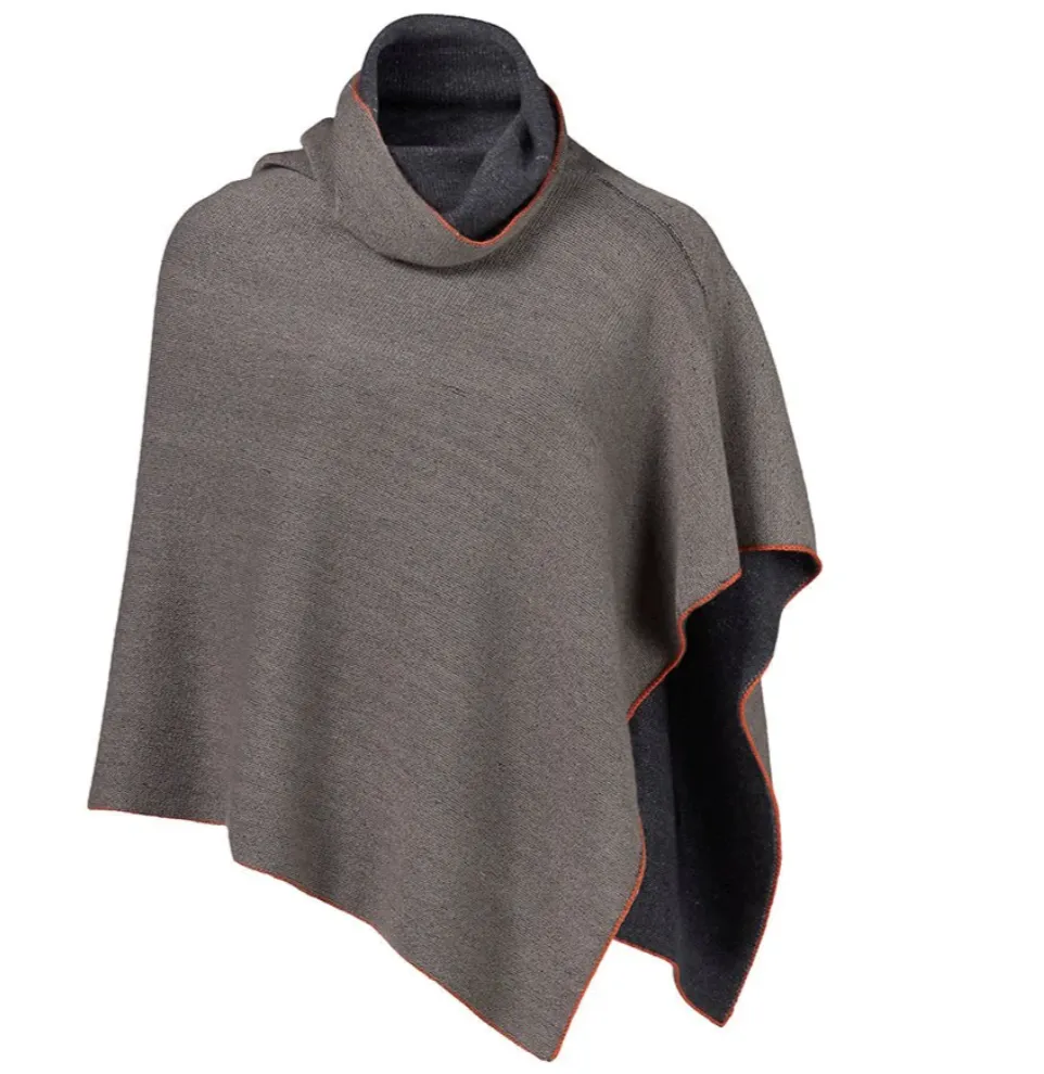 Cashmere poncho - reversible