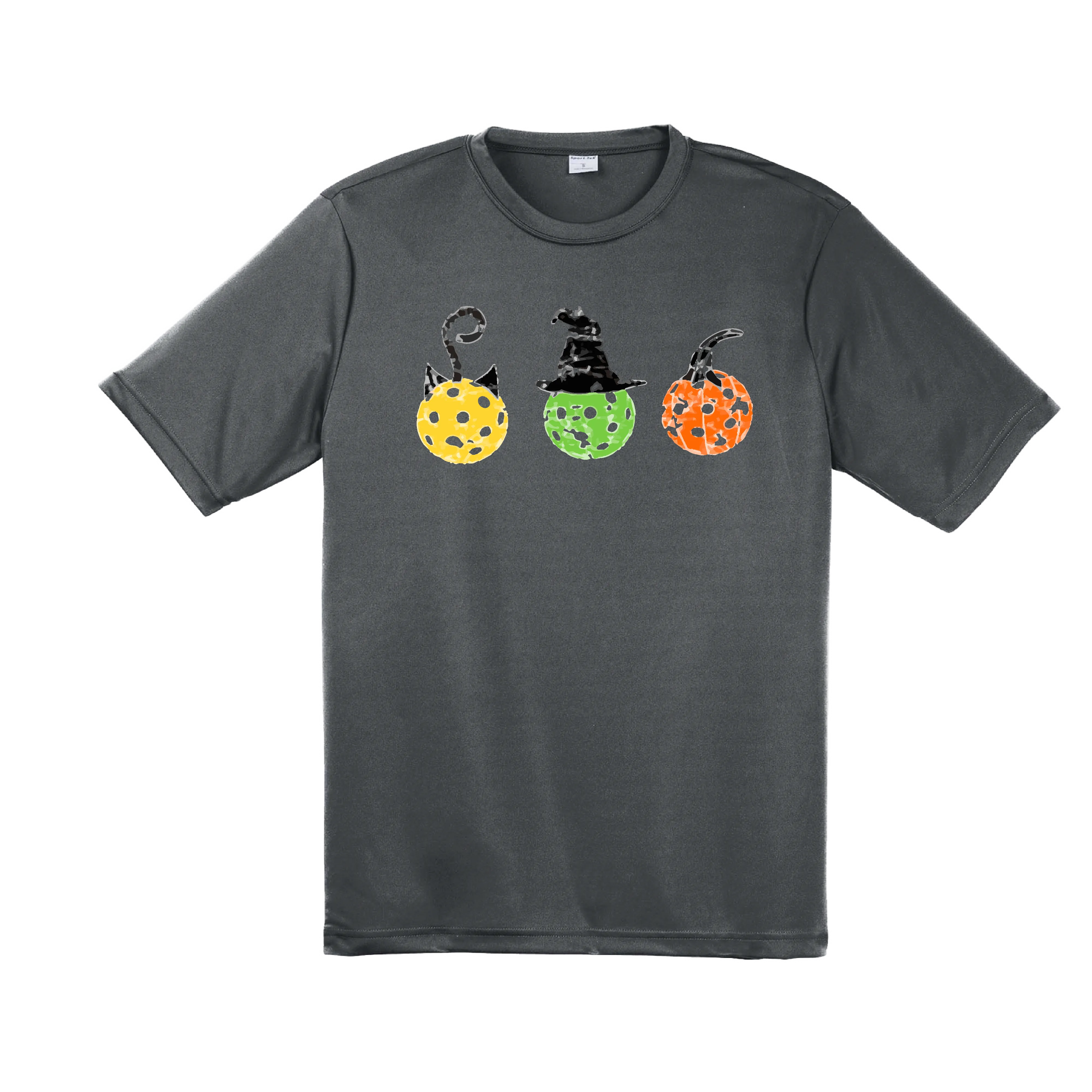 Cat Witch Pumpkin  | Men's Short Sleeve Athletic Shirt | 100% Polyester