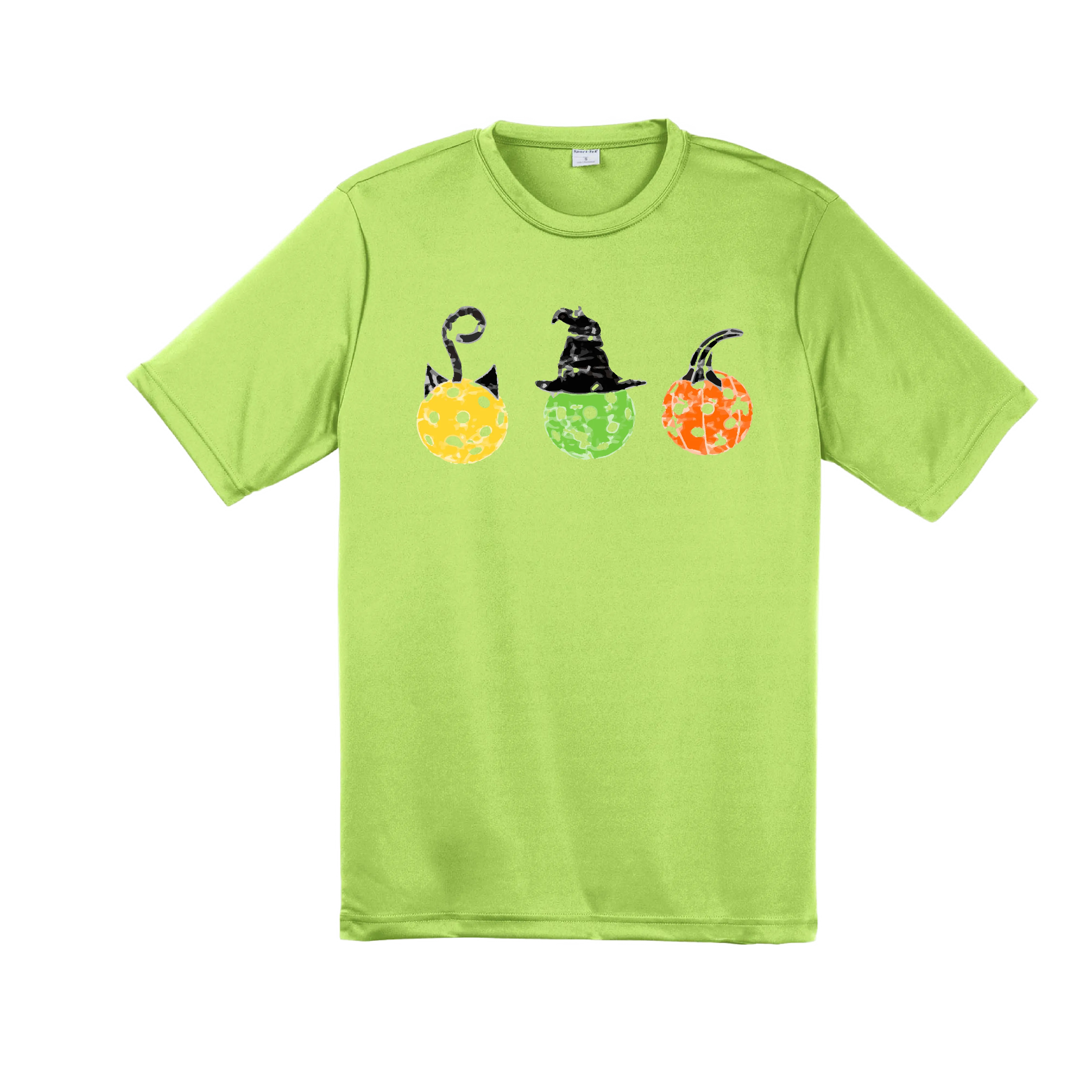 Cat Witch Pumpkin  | Men's Short Sleeve Athletic Shirt | 100% Polyester