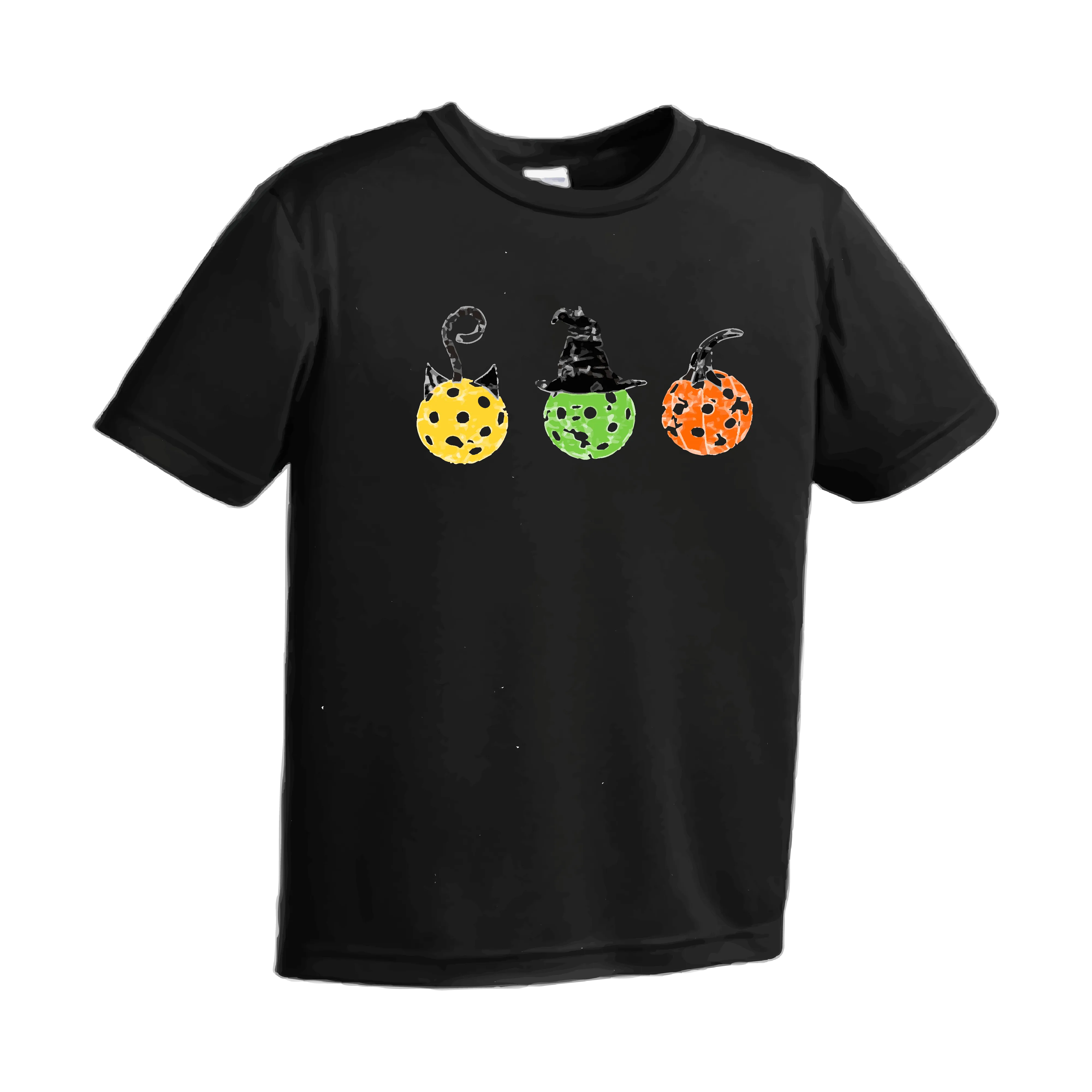 Cat Witch Pumpkin  | Men's Short Sleeve Athletic Shirt | 100% Polyester