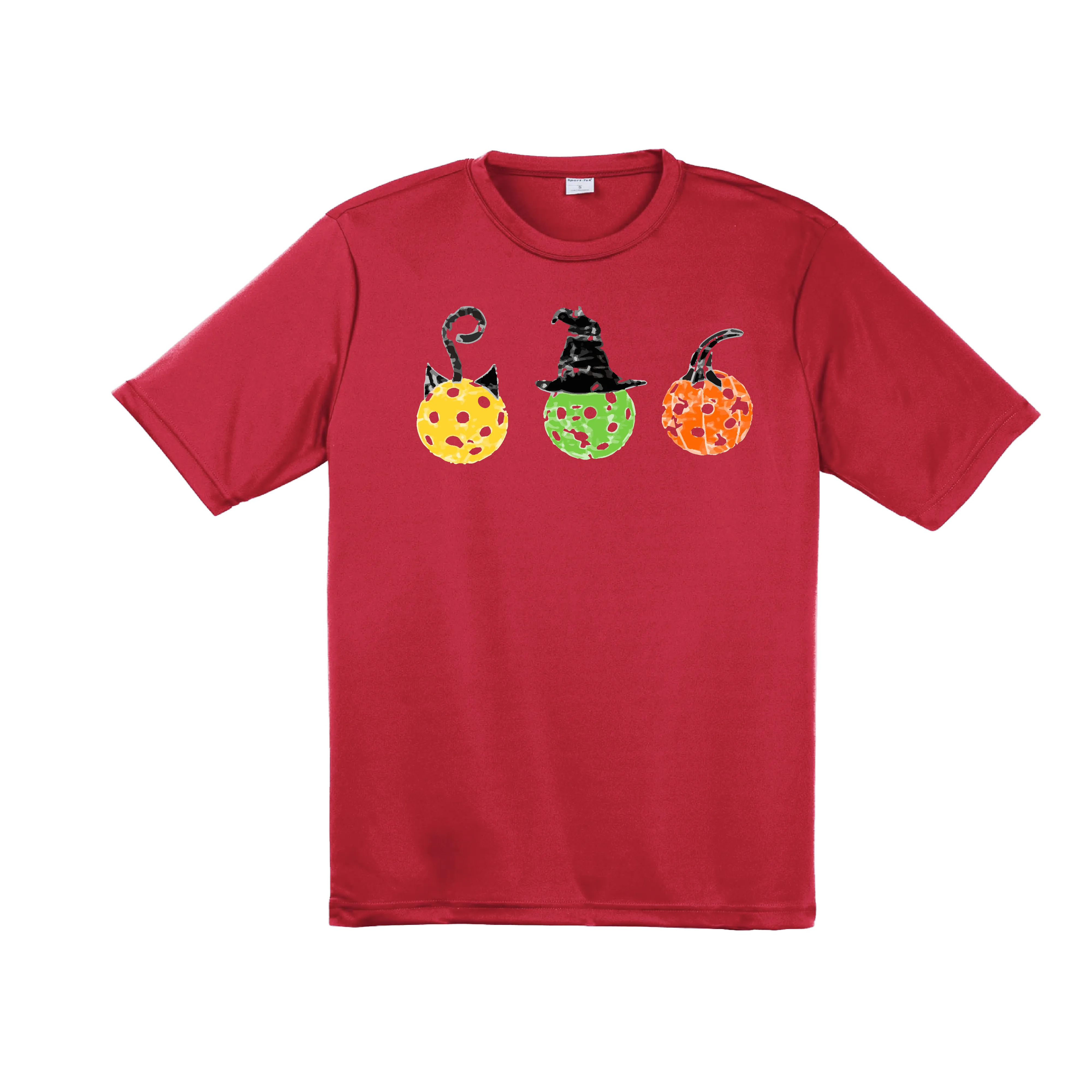 Cat Witch Pumpkin  | Men's Short Sleeve Athletic Shirt | 100% Polyester