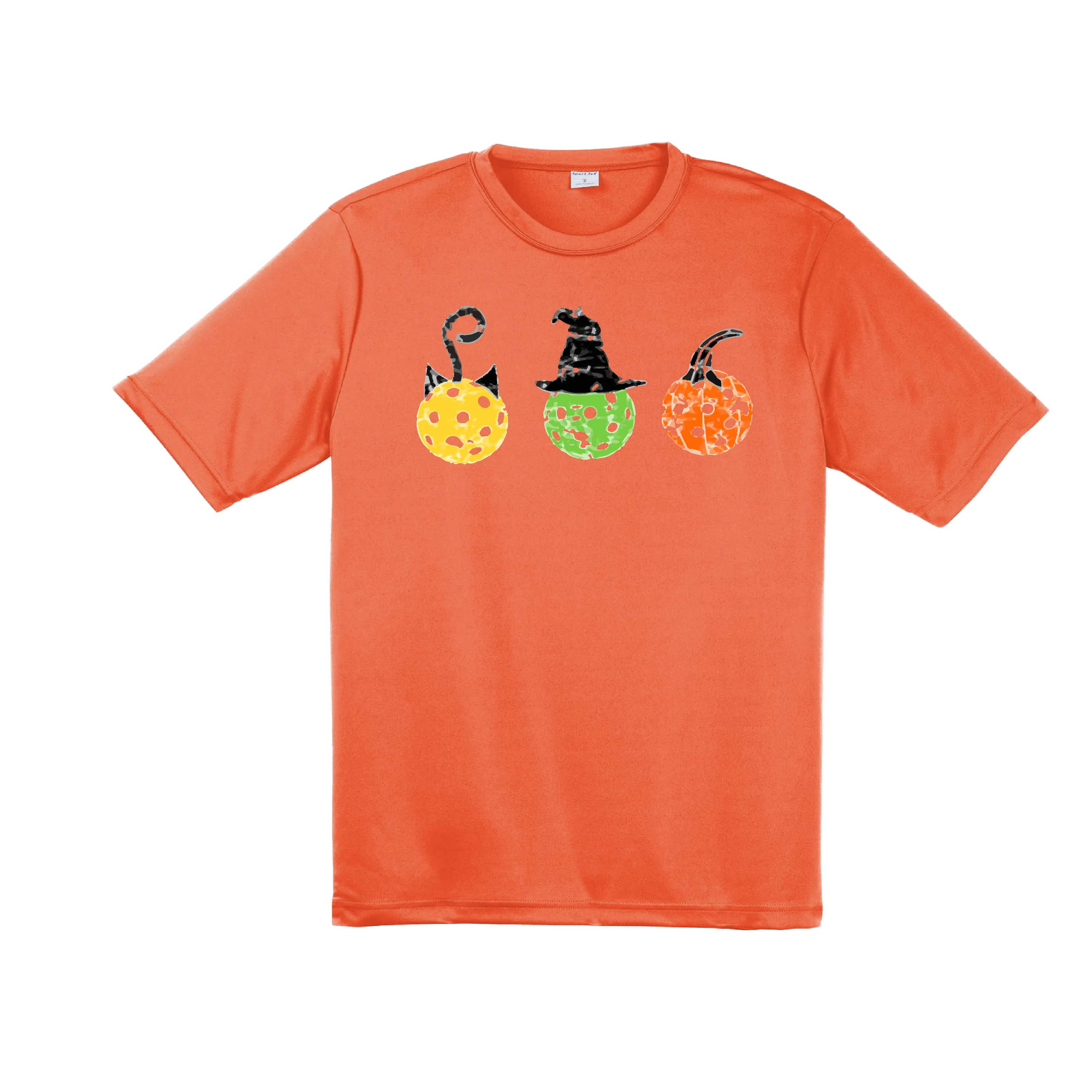 Cat Witch Pumpkin  | Men's Short Sleeve Athletic Shirt | 100% Polyester