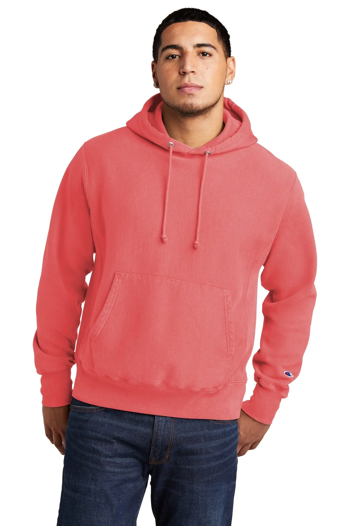 Champion Reverse Weave Garment-Dyed Hooded Sweatshirt. GDS101