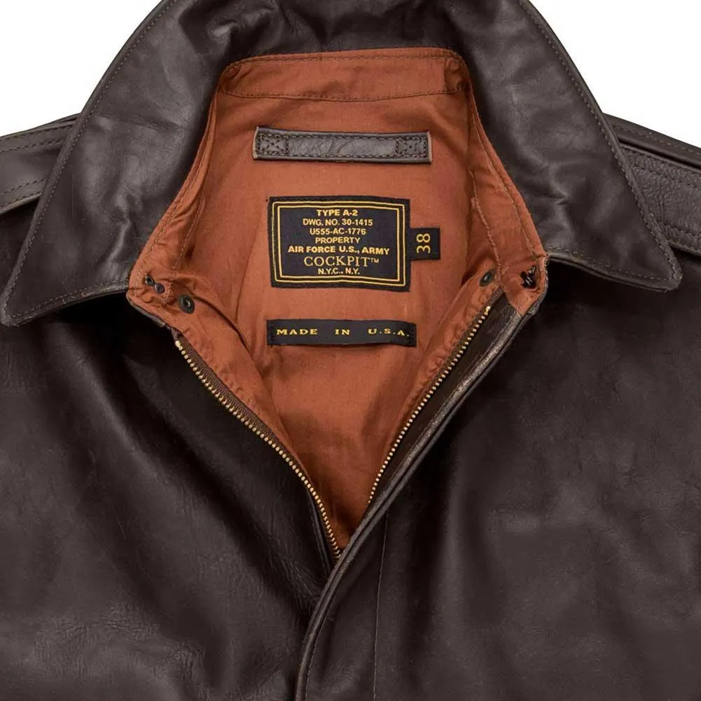 Cockpit USA Mens 40th Anniversary Horsehide A-2 Flight Jacket