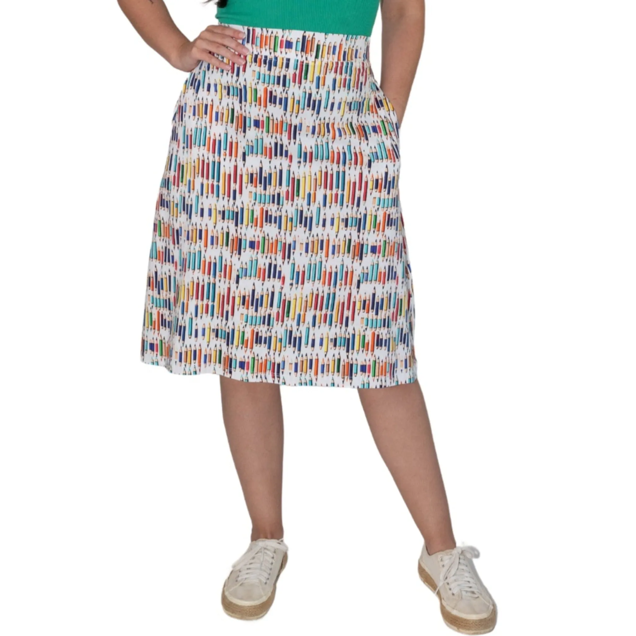 Colored Pencils A-Line Skirt