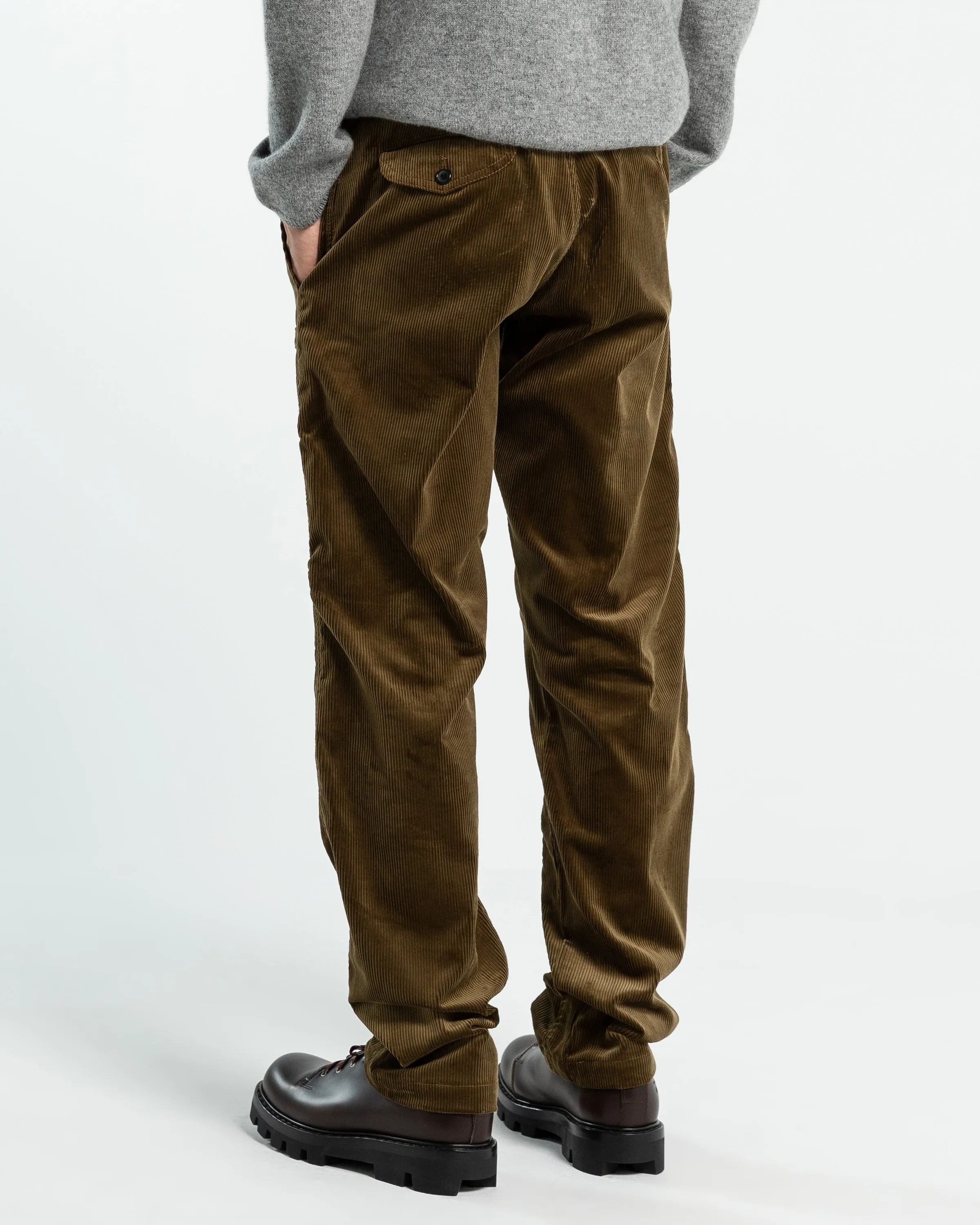 Corduroy Paneled Cargo Pant in Brown