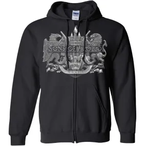 'Crest' Zip Hoodie Zippered Hooded Sweatshirt