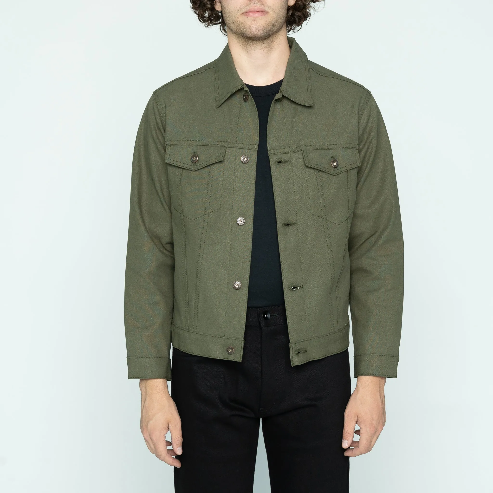 Denim Jacket  - Army Green Duck Selvedge