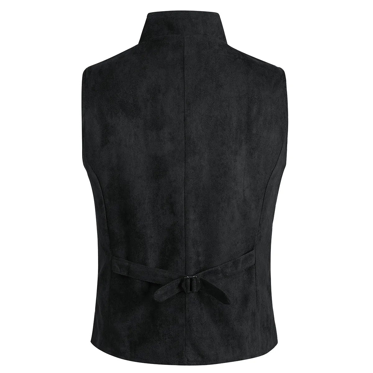 Double Breasted Velvet Gothic Steampunk Black Dress Vest