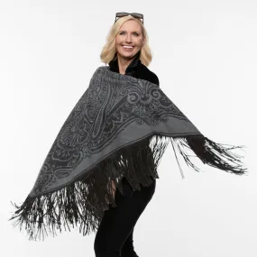 Fringe Cashmere Stole "Smoky Grey"