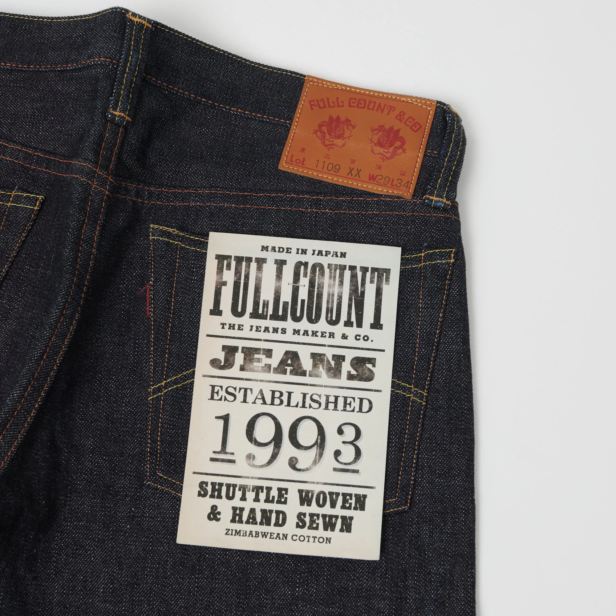 Full Count 1109XX 15.5oz Slim Straight Jean - Raw