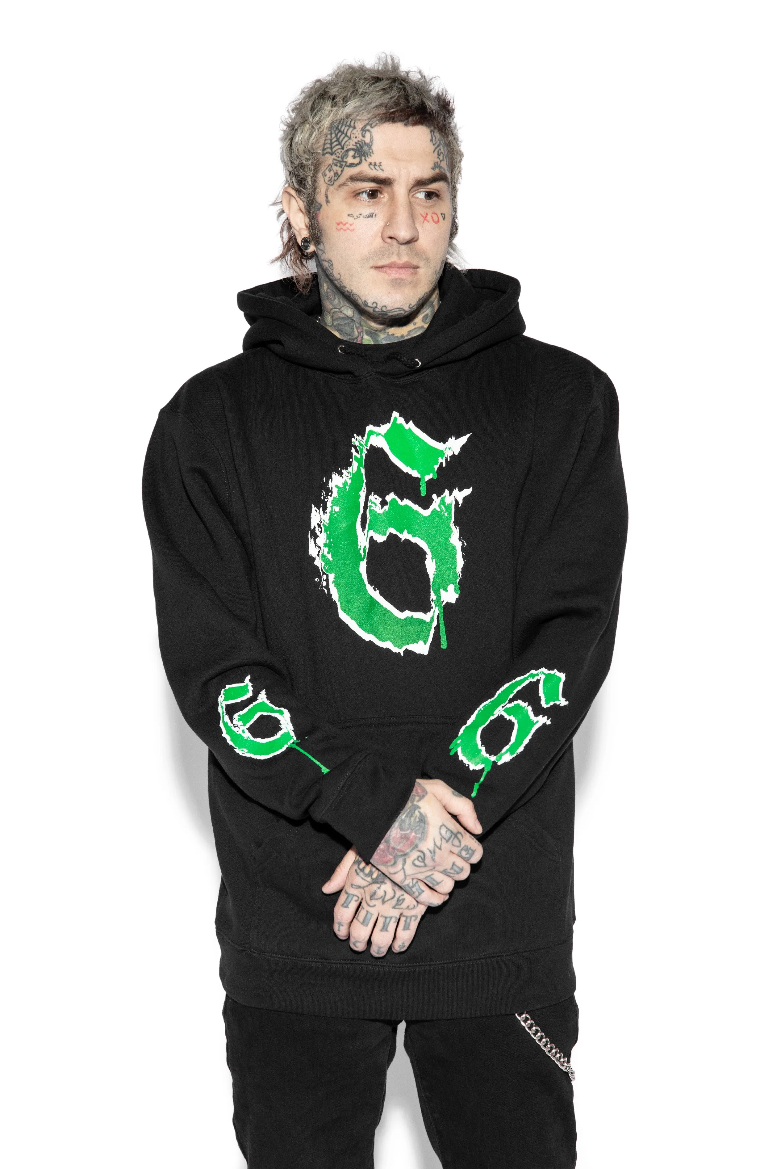 Green Six - Heavyweight Hooded Pullover Sweater