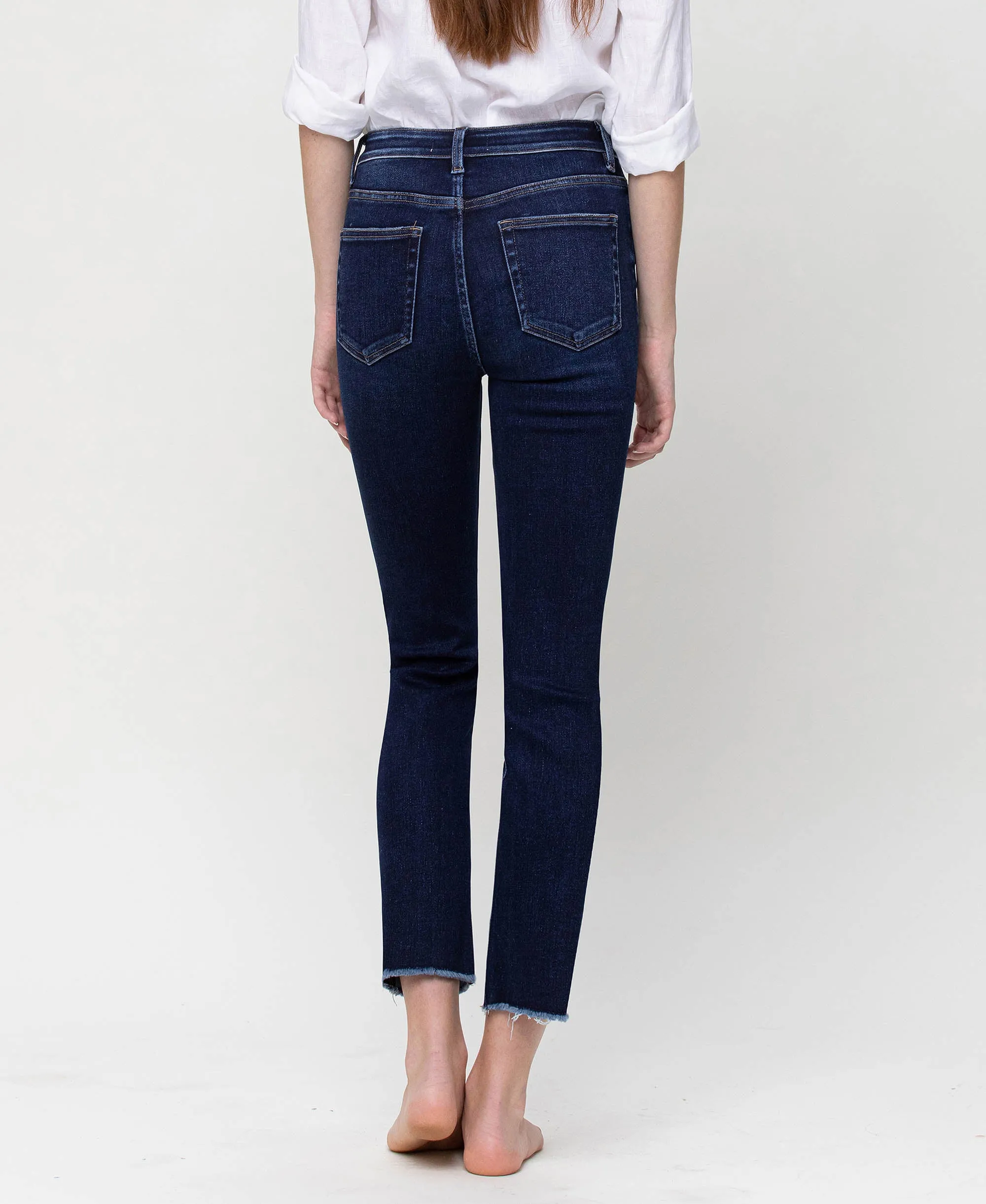 Growing Light - Super High Rise Slim Crop Straight Jeans