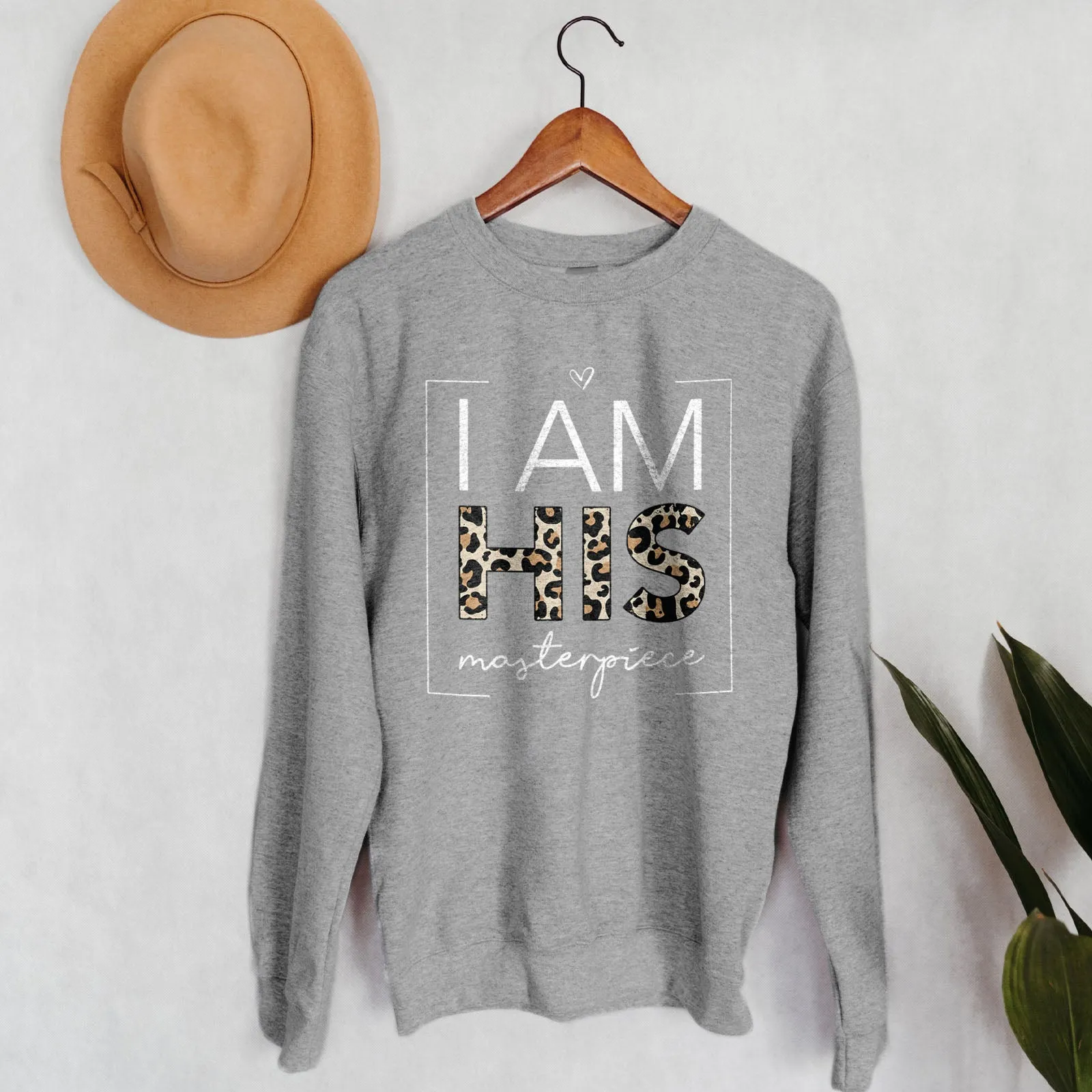 I Am His Masterpiece Leopard Sweatshirt