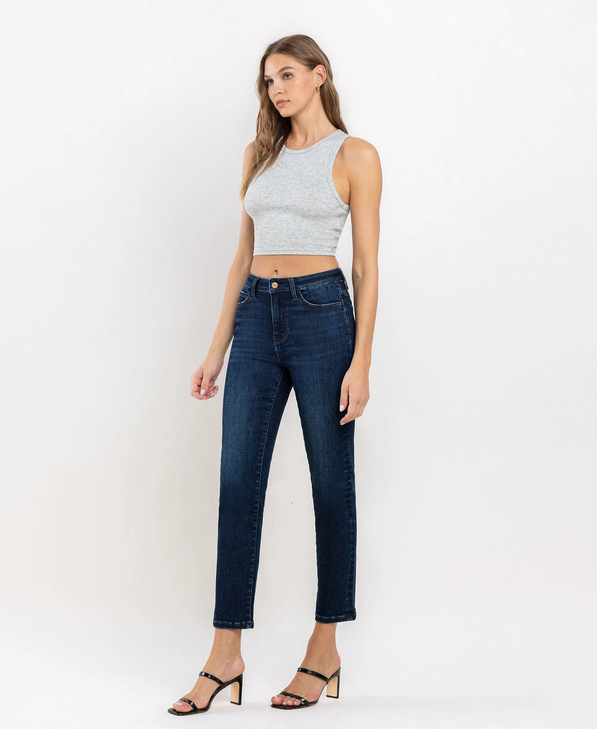 Jubiliant - High Rise Ankle Slim Straight Jeans