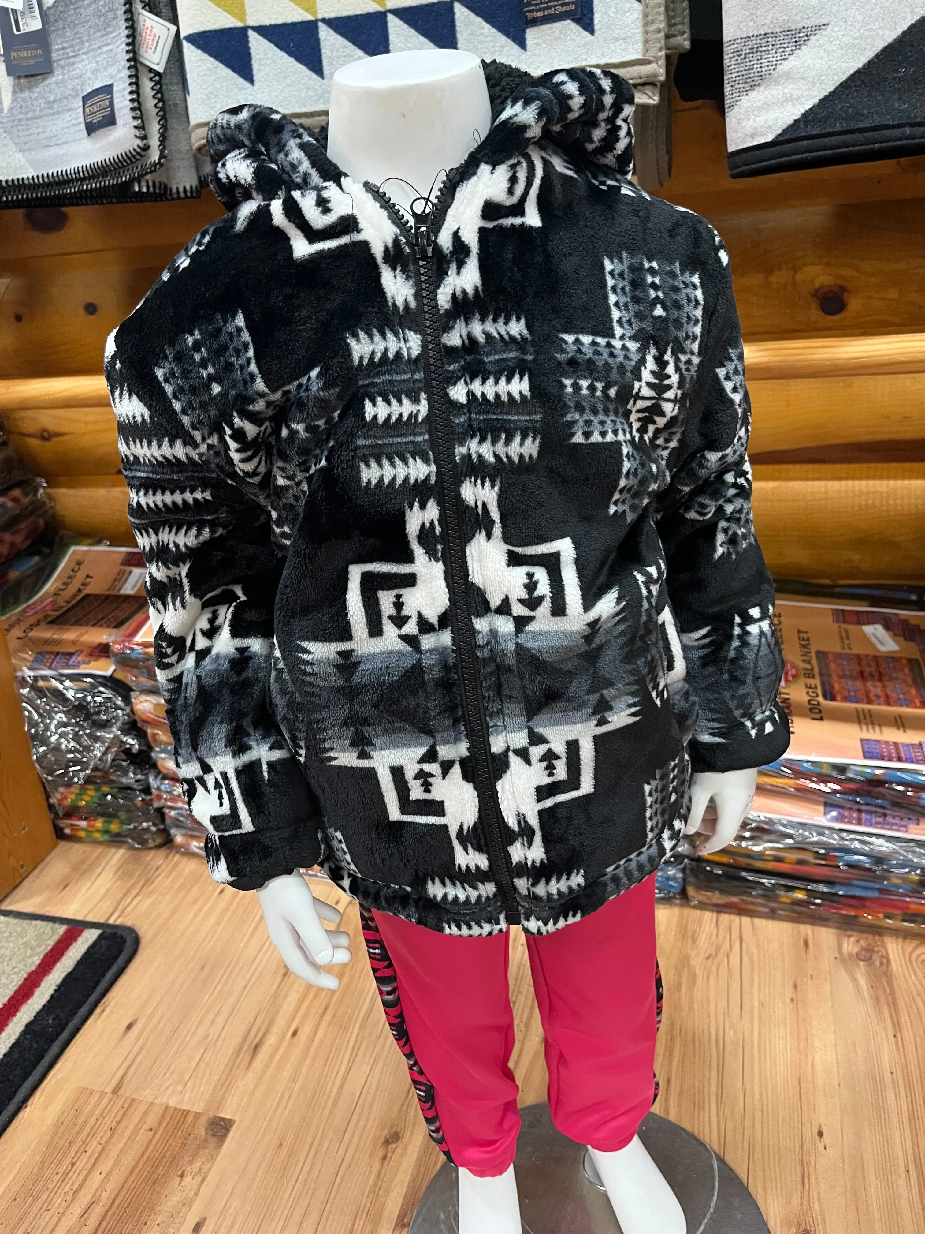 Kids Hooded Sherpa Jackets