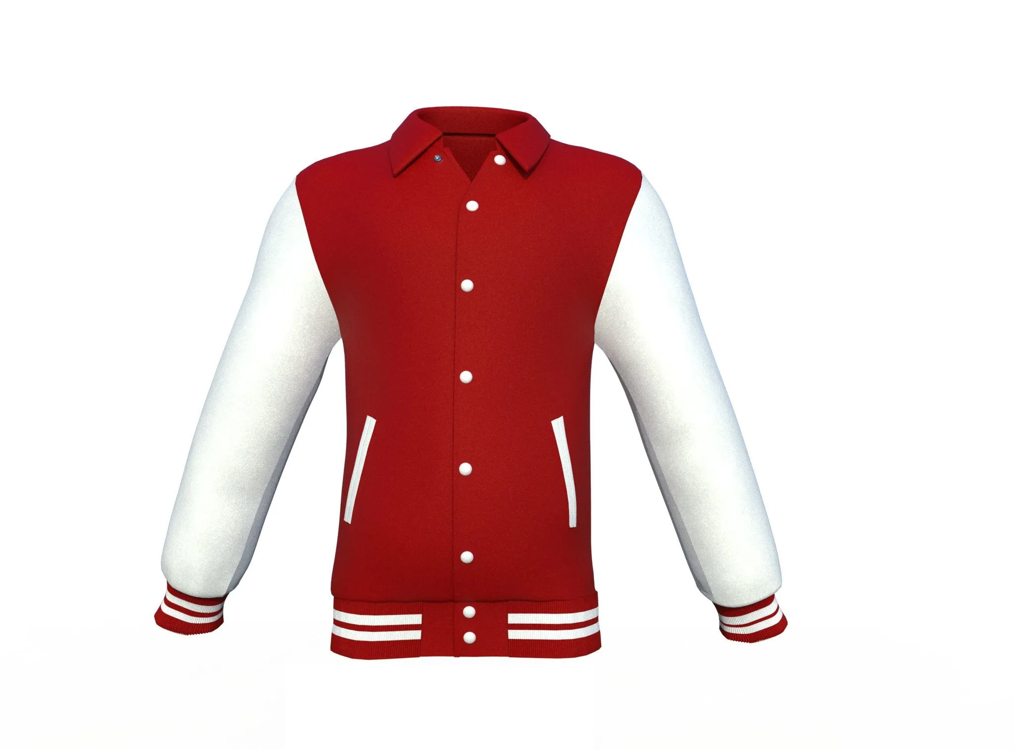 Maroon Varsity Letterman Jacket with White Sleeves