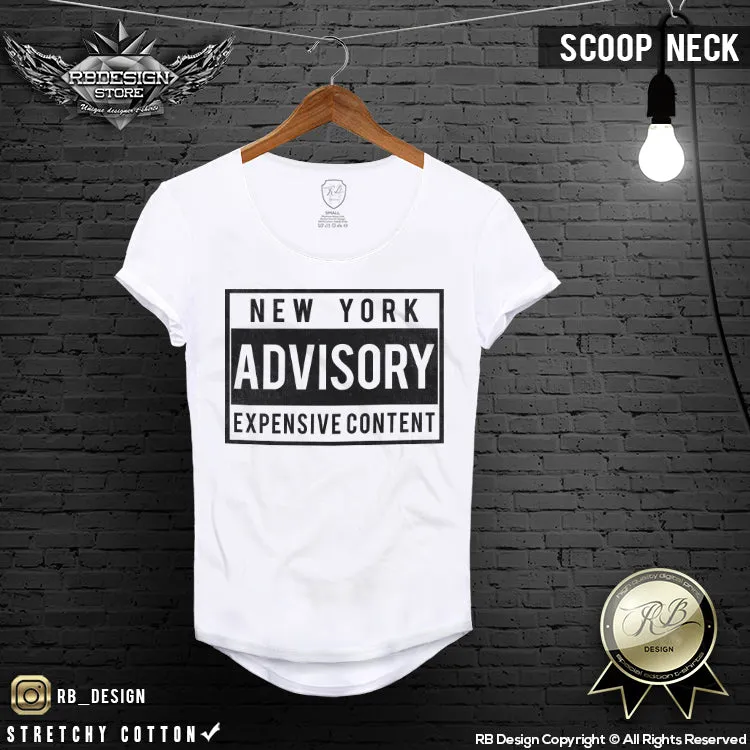 Men's T-shirt New York Advisory Expensive Content Cool Funny Slogan Tee MD465