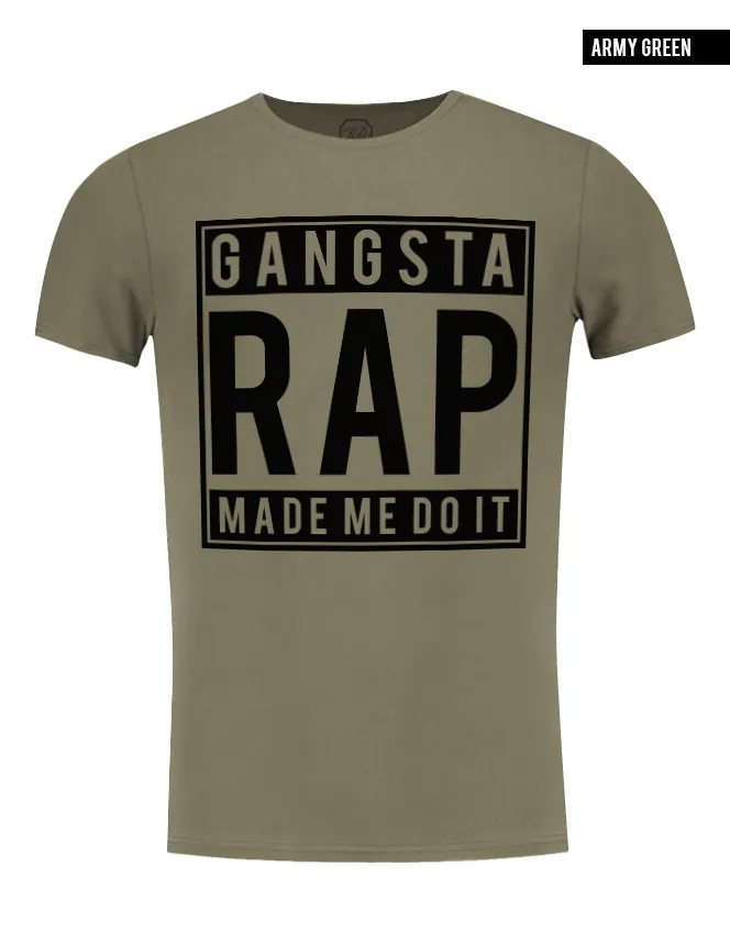 Men's T-shirt "Gangsta Rap Made Me Do It" / color option / MD466