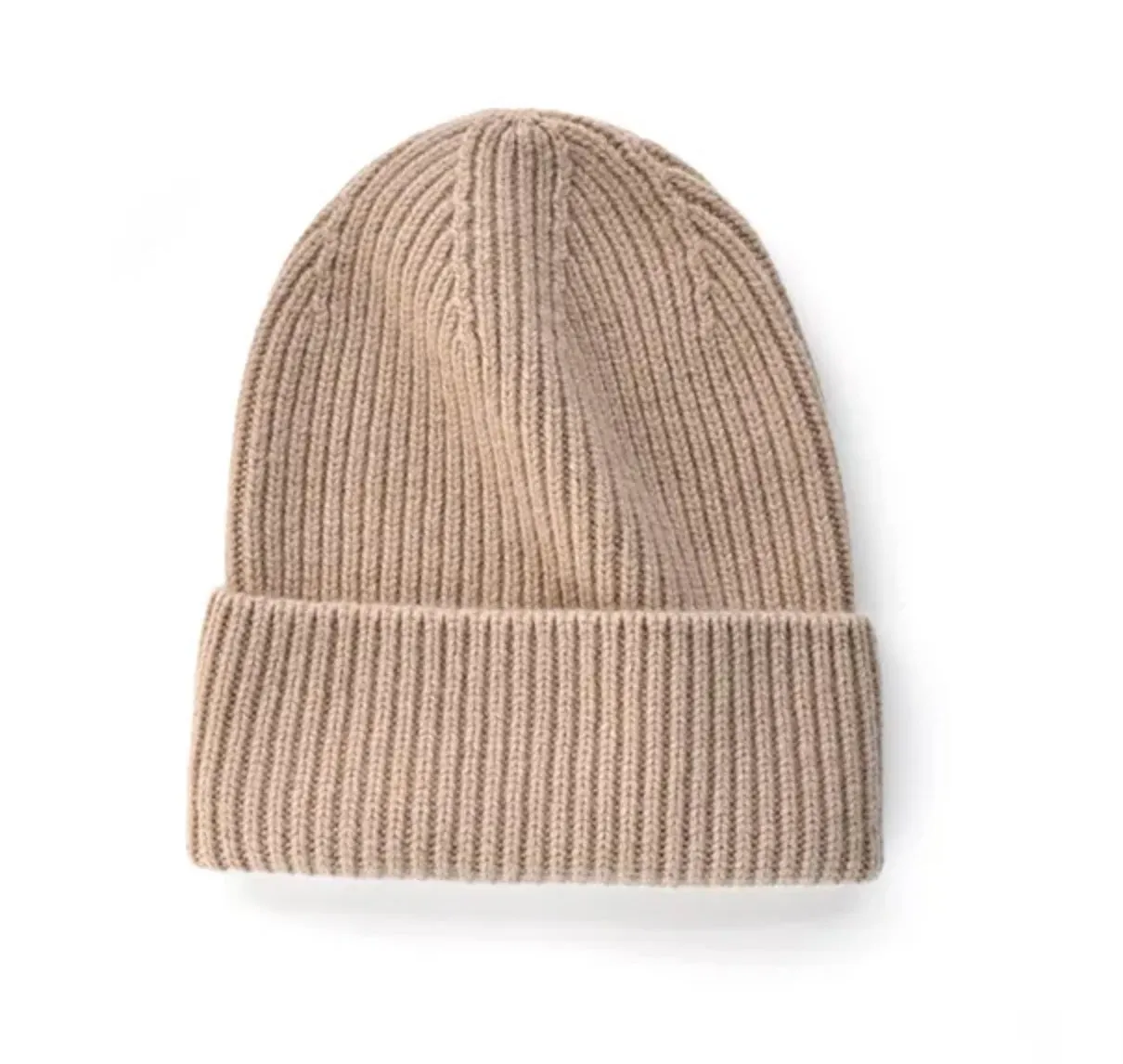 Merino wool beanie hat with fold over hem | 10 colors