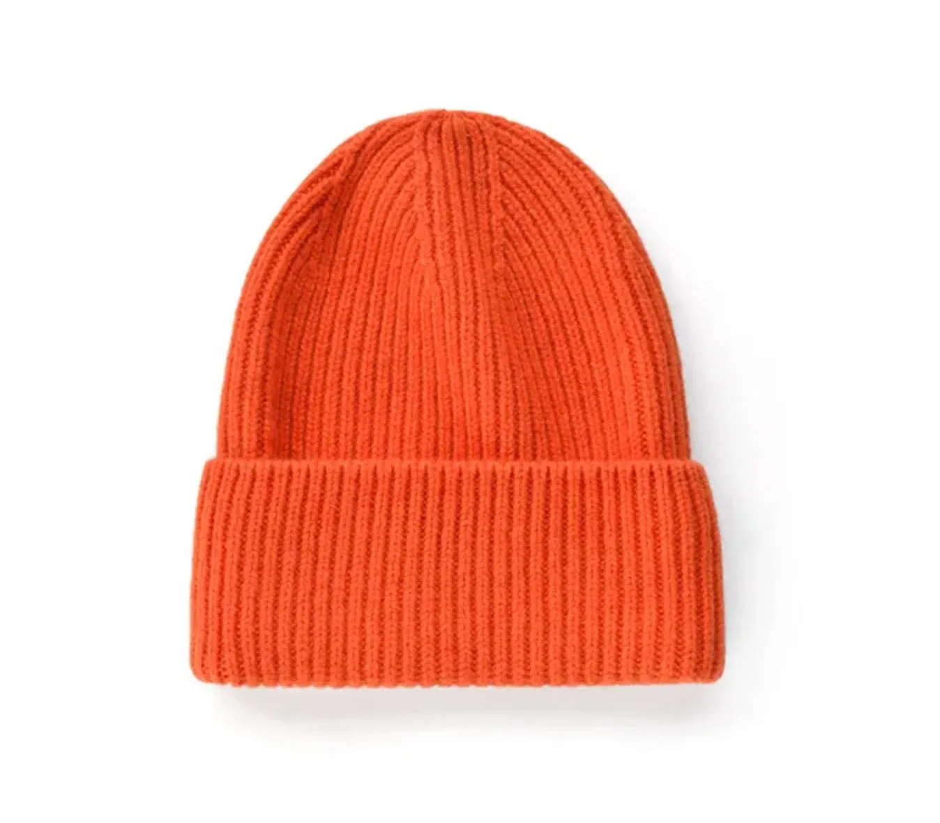 Merino wool beanie hat with fold over hem | 10 colors