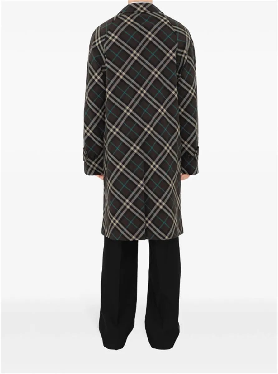 MID-LENGTH CHECK TRENCH COAT