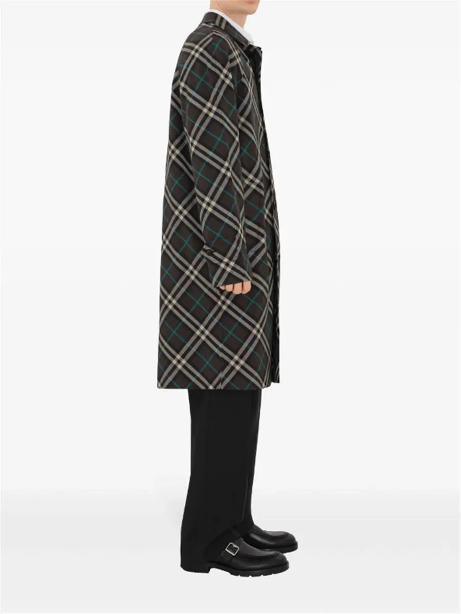 MID-LENGTH CHECK TRENCH COAT