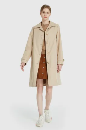 Mid Long Single-Breasted Trench Coat