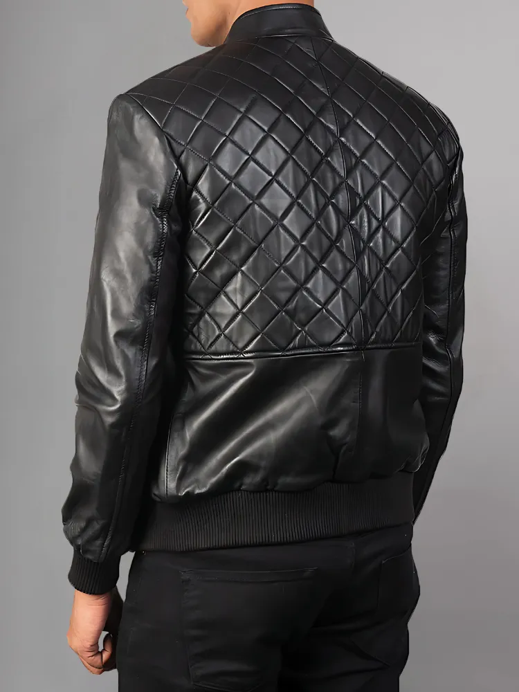 Moda Black Bomber Leather Jacket