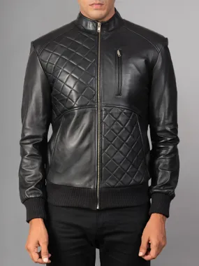 Moda Black Bomber Leather Jacket