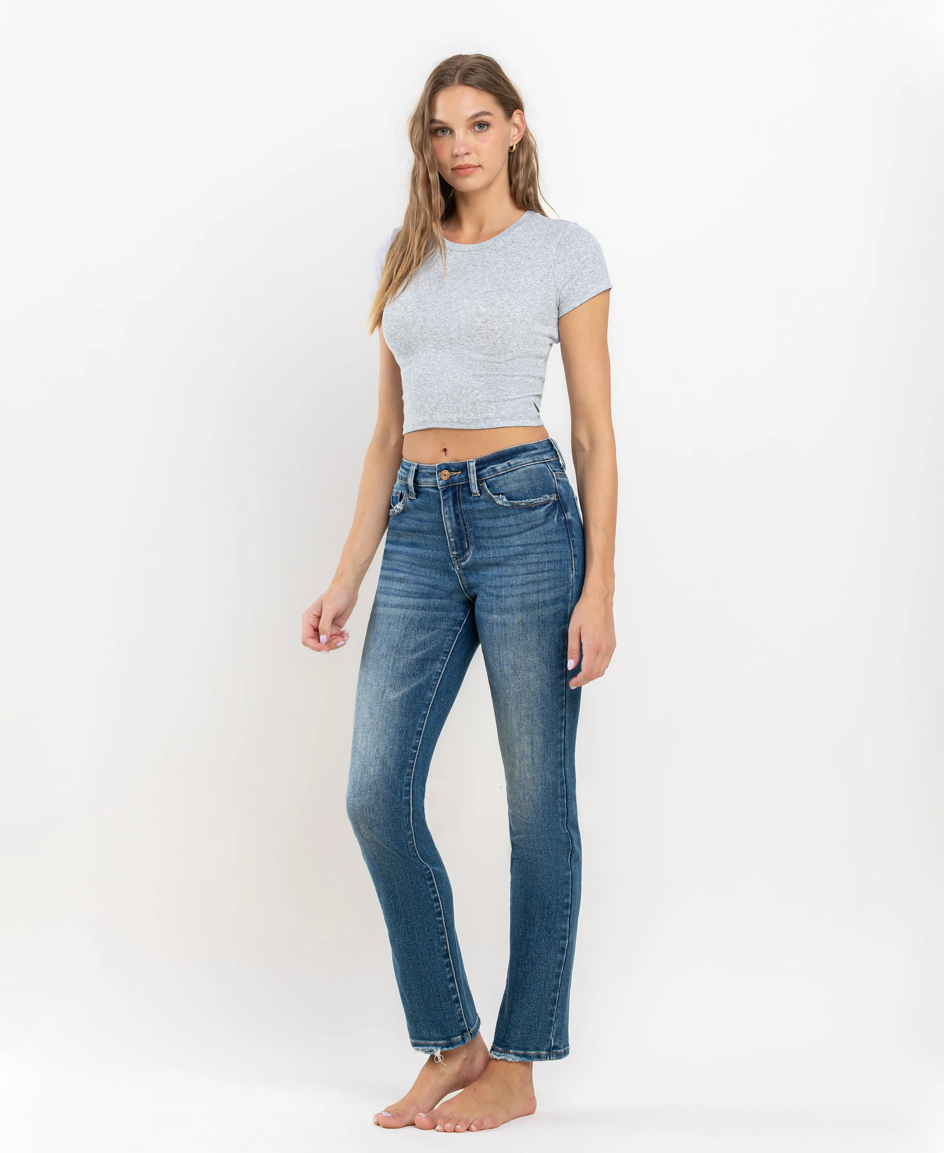 Moonlight - High Rise Stretch Slim Straight Jeans