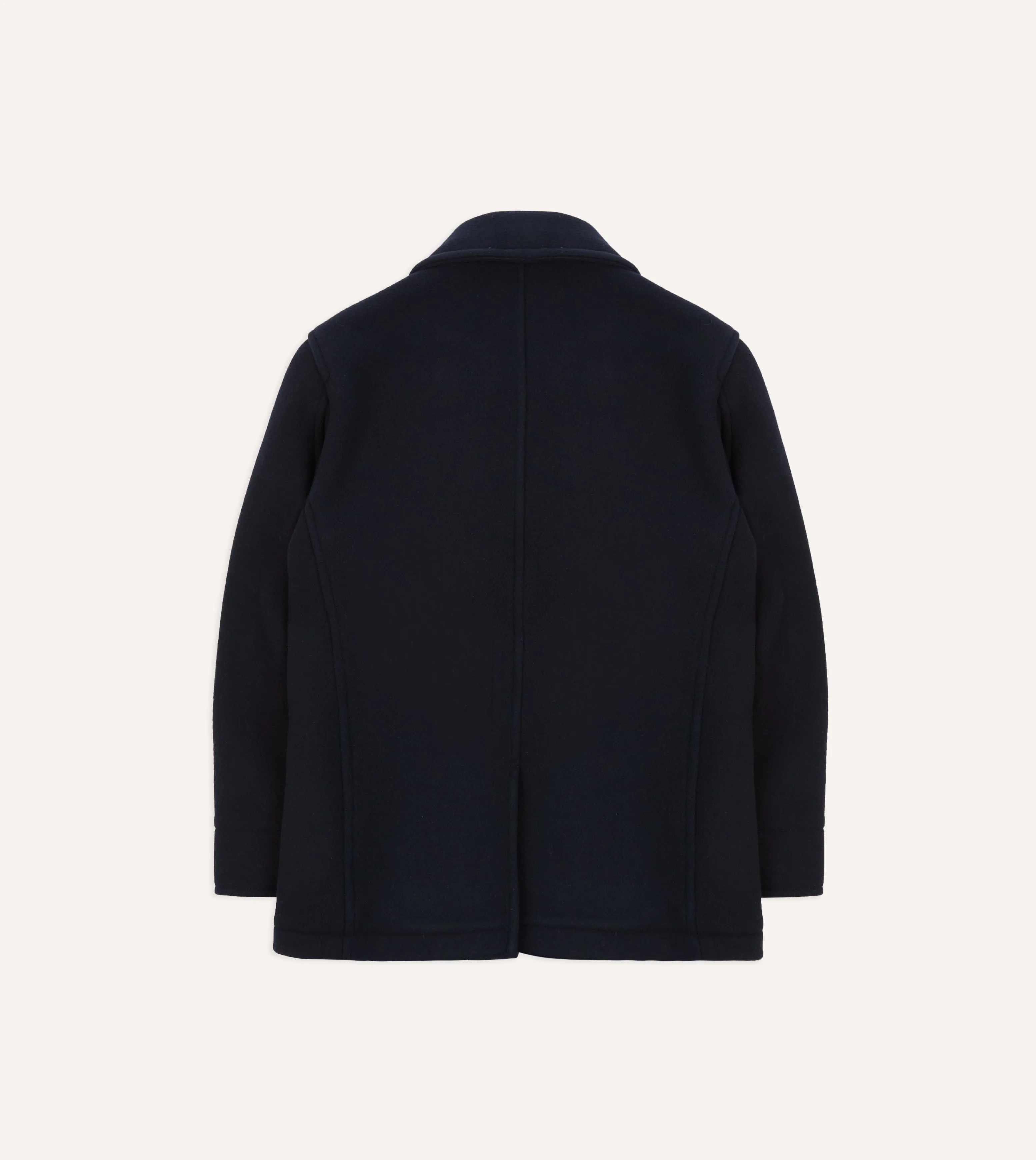 Navy Wool Double-Breasted Peacoat