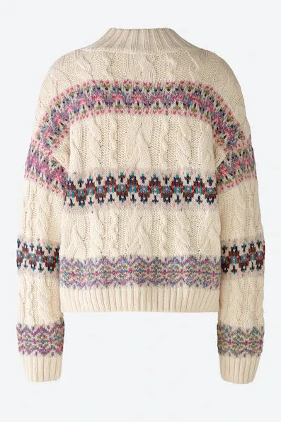 Oui Cotton Fair Isle Sweater