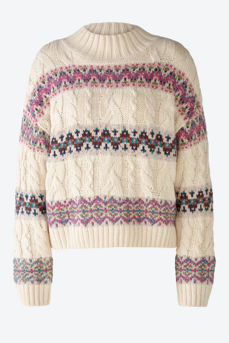 Oui Cotton Fair Isle Sweater