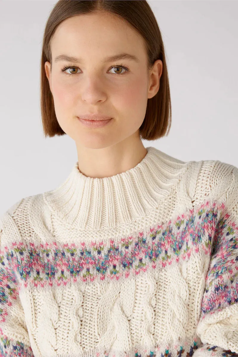 Oui Cotton Fair Isle Sweater