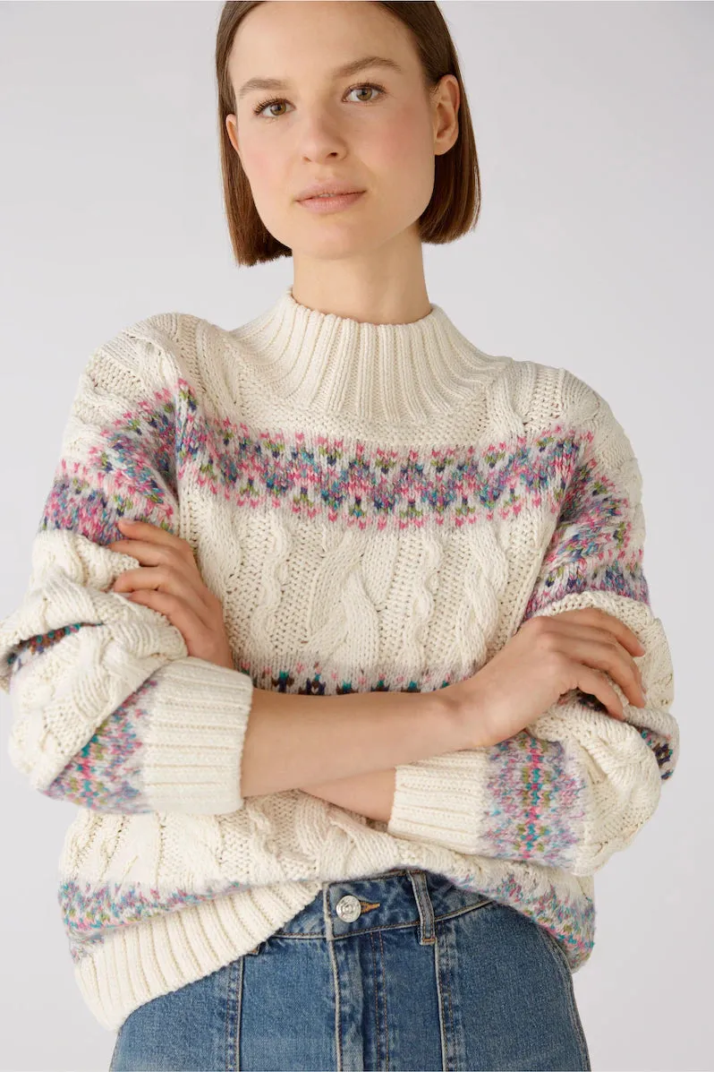 Oui Cotton Fair Isle Sweater