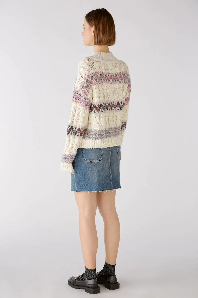 Oui Cotton Fair Isle Sweater