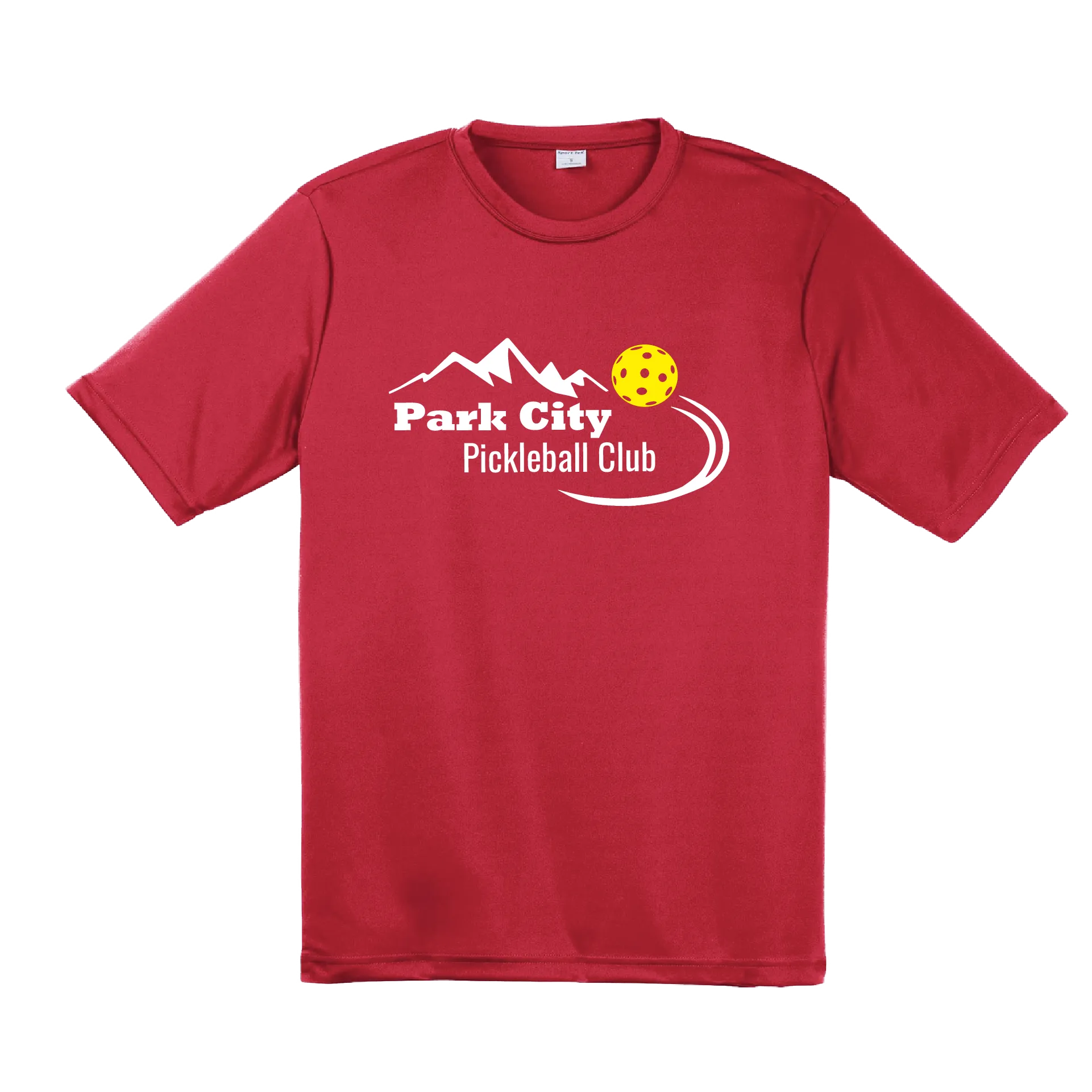 Park City Pickleball Club (White Words) Customizable | Men's Short Sleeve Atheletic Shirt | 100% Polyester