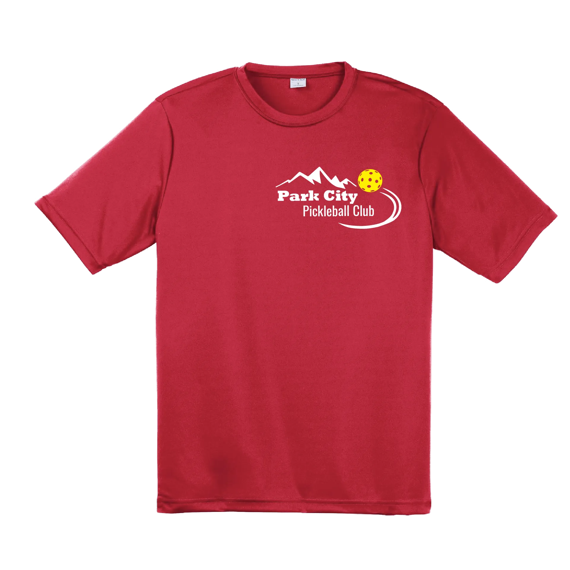 Park City Pickleball Club (White Words) Customizable | Men's Short Sleeve Atheletic Shirt | 100% Polyester