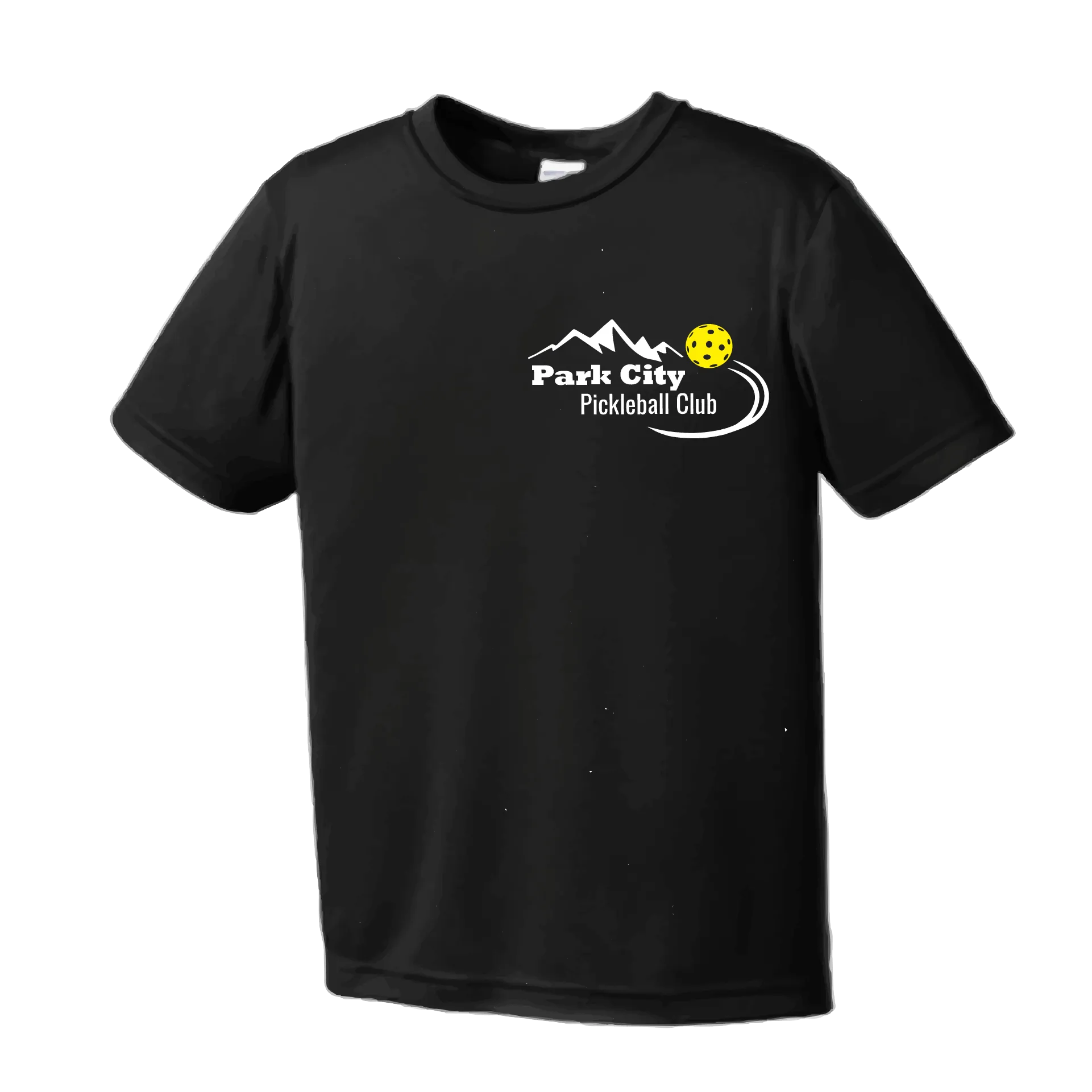 Park City Pickleball Club (White Words) Customizable | Men's Short Sleeve Atheletic Shirt | 100% Polyester