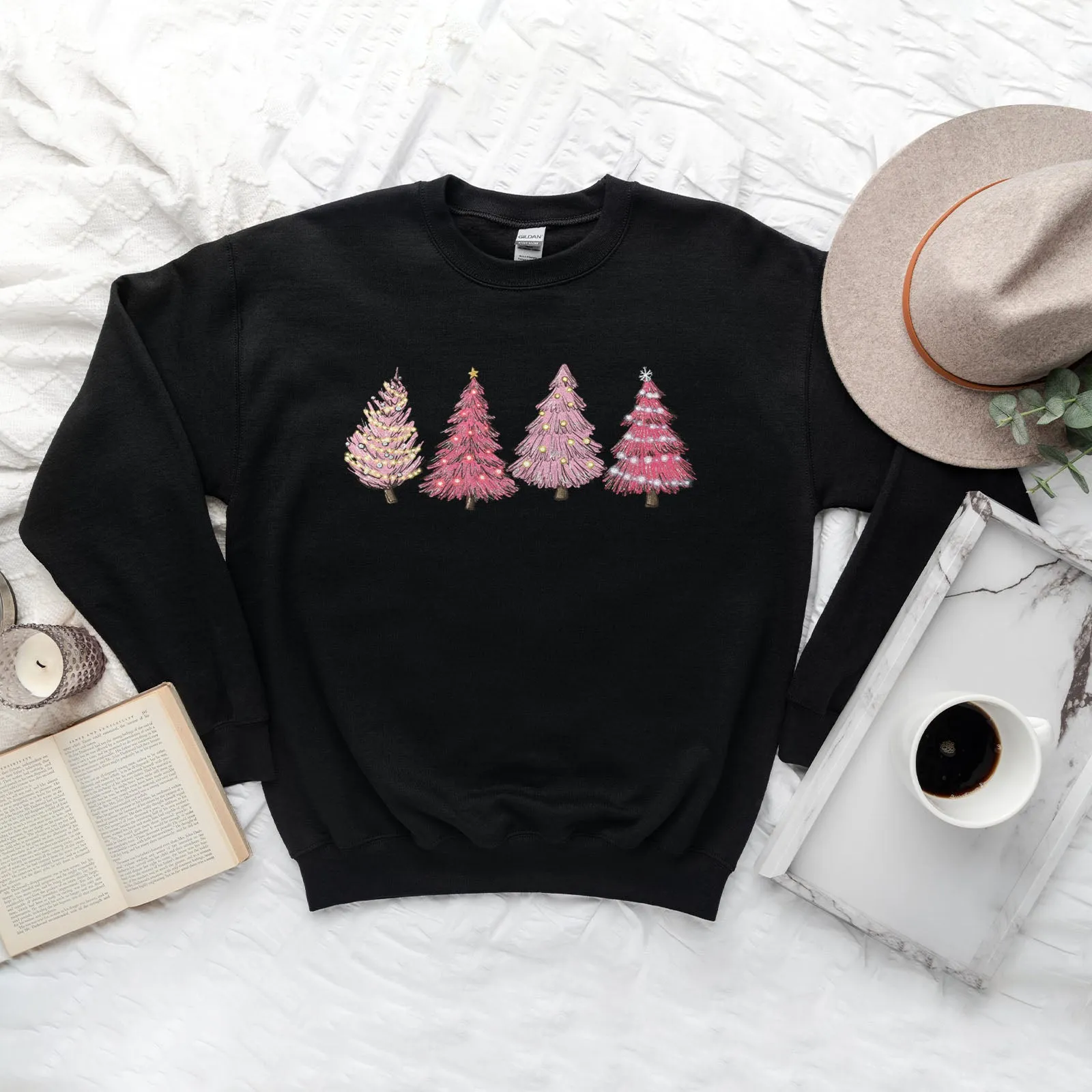 Pink Christmas Trees Sweatshirt