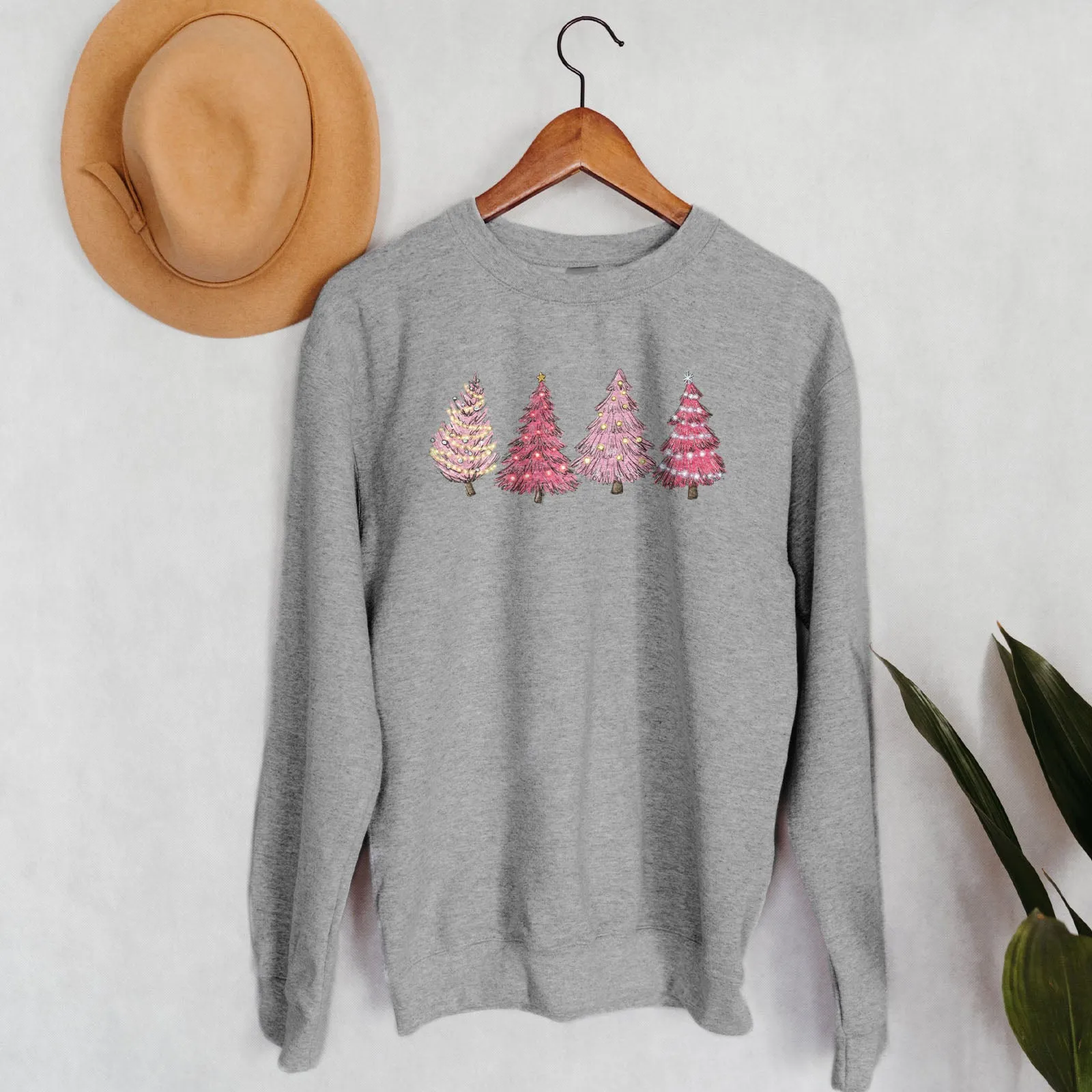 Pink Christmas Trees Sweatshirt