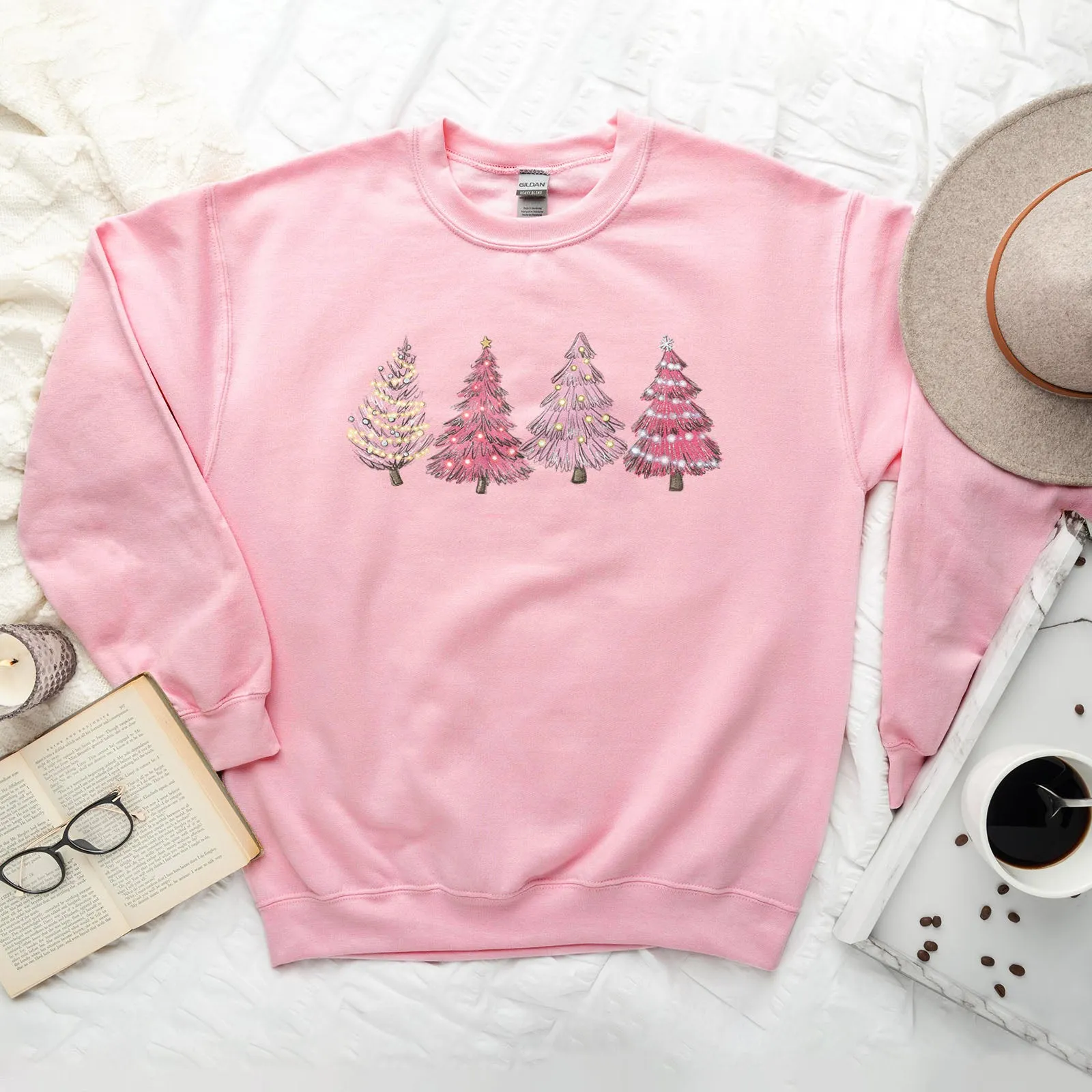 Pink Christmas Trees Sweatshirt