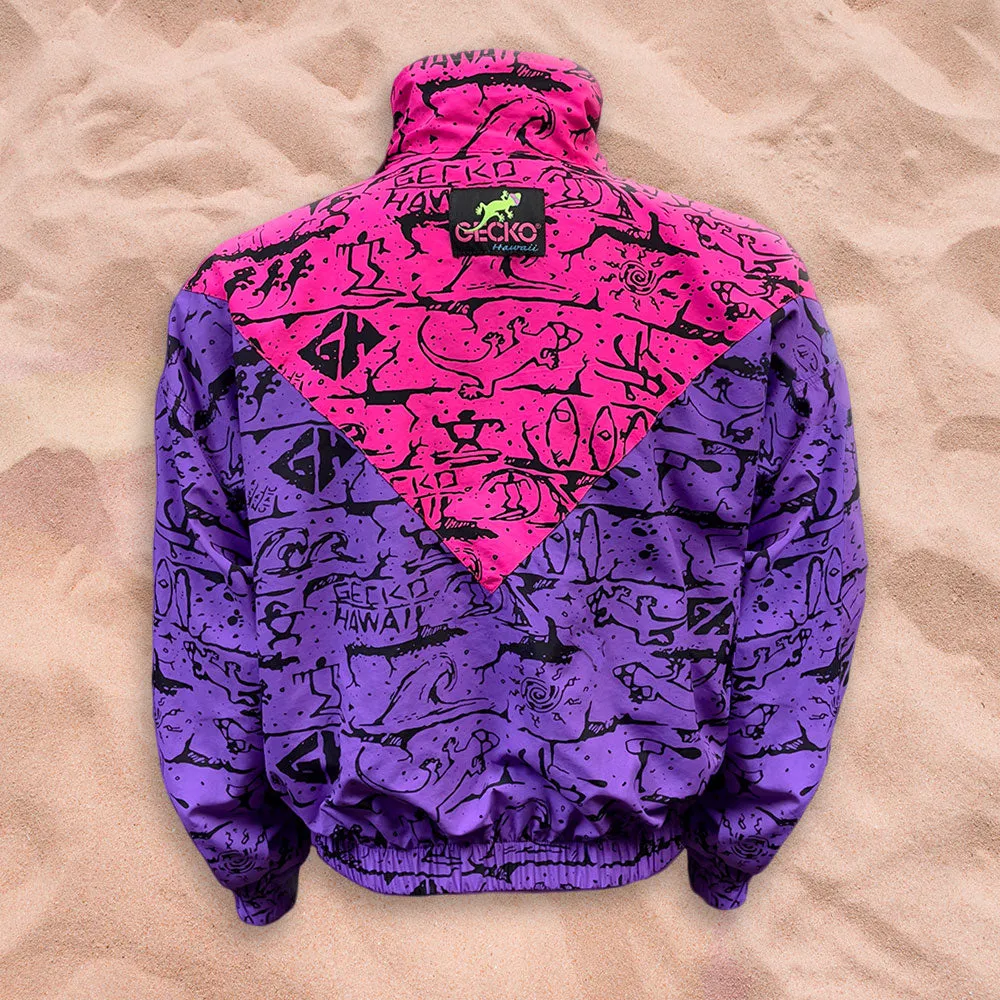 Pink/Purple Gecko Wall "V Full Zip" Windbreaker!