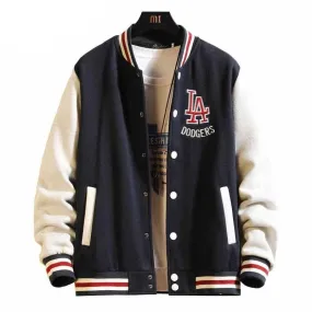 Preppy Style Thick Embroidery Varsity Jacket